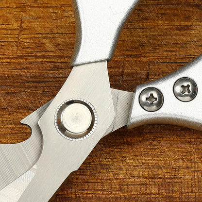 Stainless Steel Detachable Kitchen Shears Full-Steel Forged Metal Scissors for Food, Professional Chef Shears Bone Cutting Meat Pizza Scissors Kitchen Utensils Come Apart, Silver