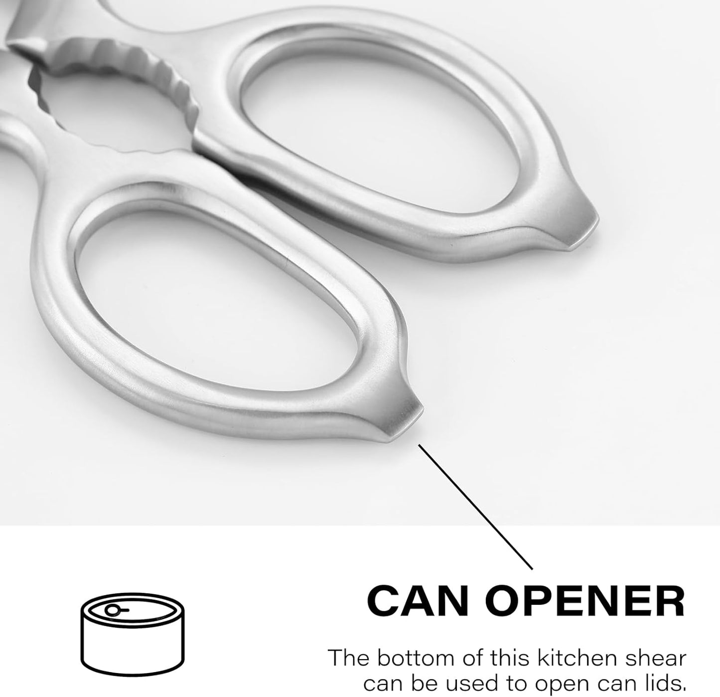 Stainless Steel Detachable Kitchen Shears Full-Steel Forged Metal Scissors for Food, Professional Chef Shears Bone Cutting Meat Pizza Scissors Kitchen Utensils Come Apart, Silver