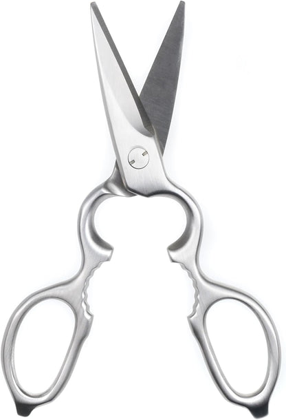 Stainless Steel Detachable Kitchen Shears Full-Steel Forged Metal Scissors for Food, Professional Chef Shears Bone Cutting Meat Pizza Scissors Kitchen Utensils Come Apart, Silver