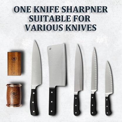 Rolling Knife Sharpener Kit with Magnetic Wooden Base — Diamond & Ceramic Discs, 15° & 20° Angle Sharpening System for Kitchen & Chef Knives — Home, Professional & Outdoor Use”