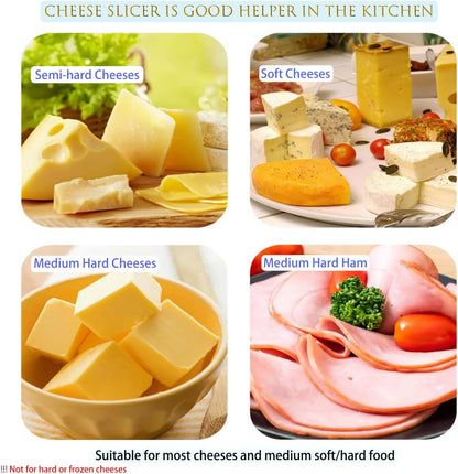 Cheese Slicer with 16 Replacement Wire, Cheese Cutter Board for Cutting Ham
