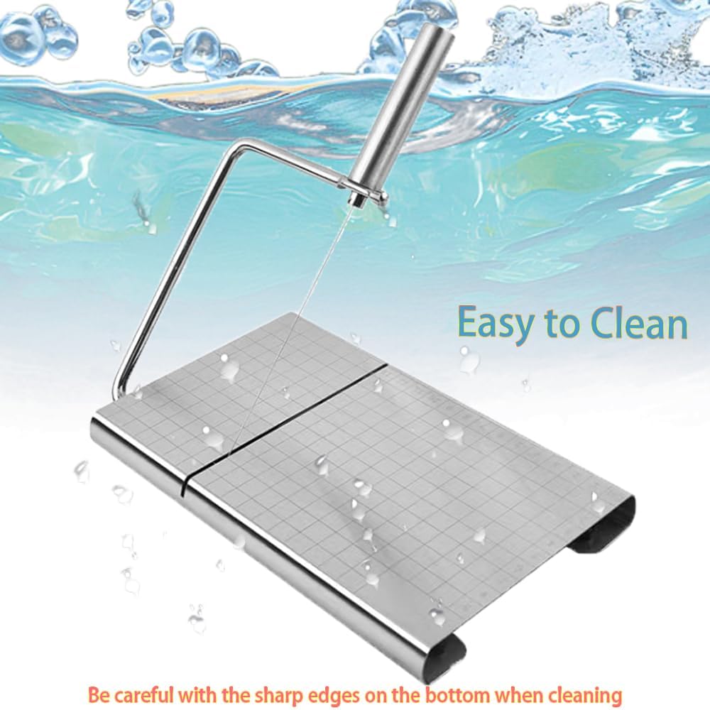 Cheese Slicer with 16 Replacement Wire, Cheese Cutter Board for Cutting Ham