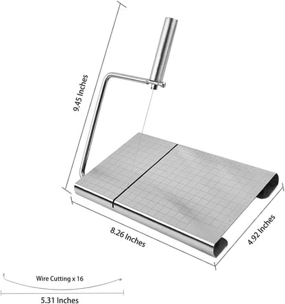 Cheese Slicer with 16 Replacement Wire, Cheese Cutter Board for Cutting Ham