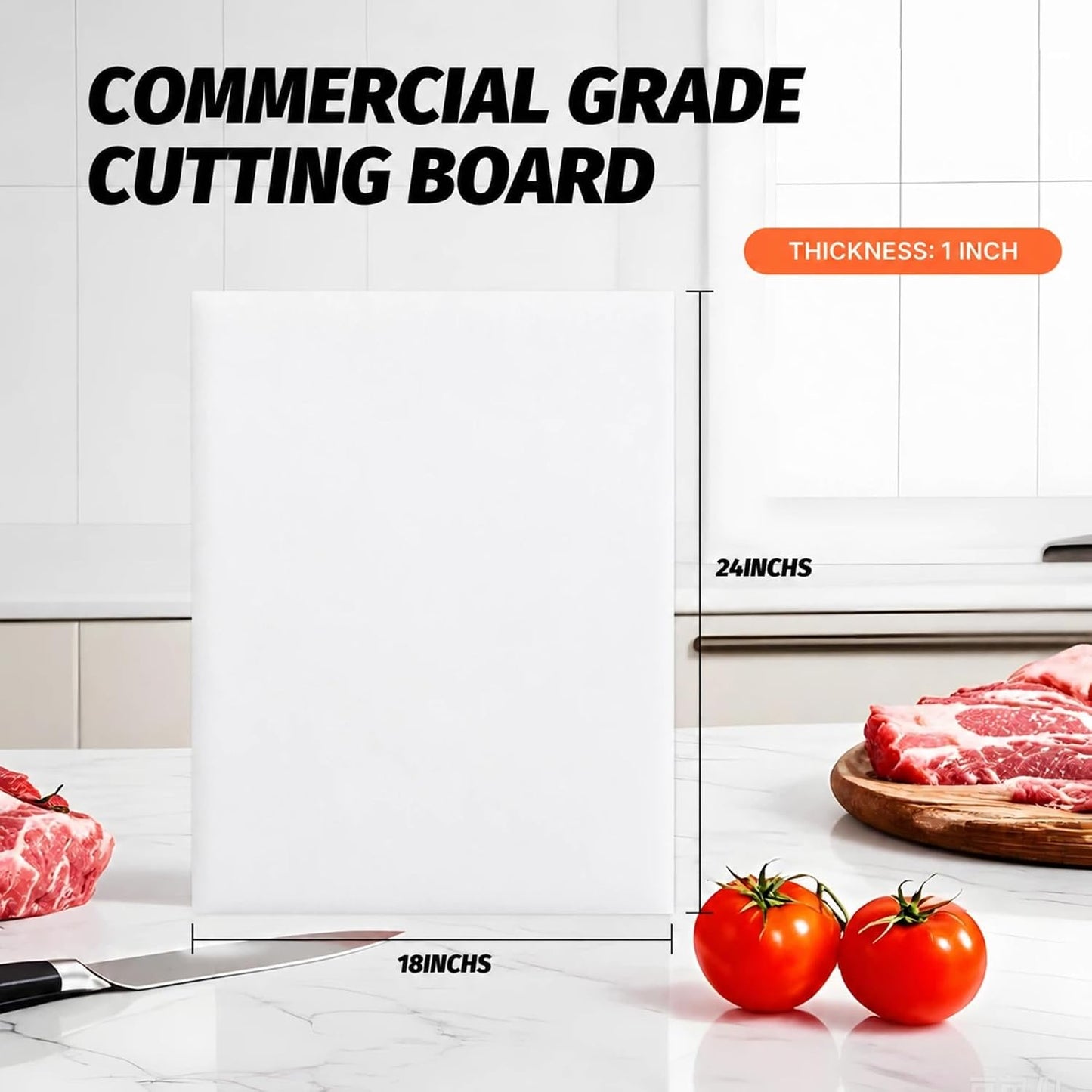 CMI Commercial Grade Cutting Board for Kitchens,Cutting Board Set,Plastic Chopping Board,18 x 12 x 1/2 Inch, Multi-Color 6 of Pack Set,NSF Certified,for Vegetable Meat or Cheese