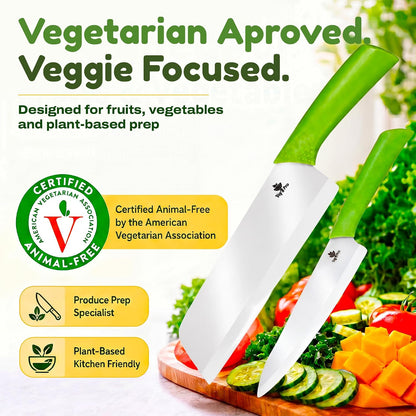 Ceramic Knife Set with Ergonomic Handle, Non-Reactive and Professional Chopping Knife Featuring Sharp, Rust-Proof Blades for Cutting Vegetables & Fruits, Durable Ceramic Kitchen Knives Set 6” & 4”