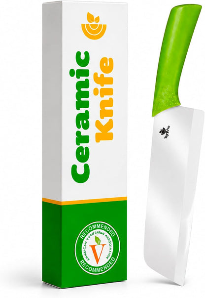Ceramic Knife Set with Ergonomic Handle, Non-Reactive and Professional Chopping Knife Featuring Sharp, Rust-Proof Blades for Cutting Vegetables & Fruits, Durable Ceramic Kitchen Knives Set 6” & 4”