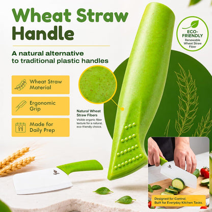Ceramic Knife Set with Ergonomic Handle, Non-Reactive and Professional Chopping Knife Featuring Sharp, Rust-Proof Blades for Cutting Vegetables & Fruits, Durable Ceramic Kitchen Knives Set 6” & 4”