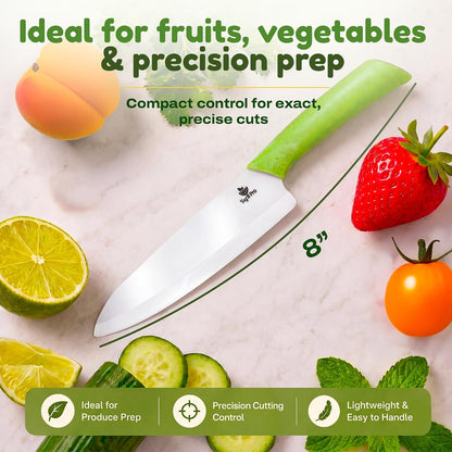 Ceramic Knife Set with Ergonomic Handle, Non-Reactive and Professional Chopping Knife Featuring Sharp, Rust-Proof Blades for Cutting Vegetables & Fruits, Durable Ceramic Kitchen Knives Set 6” & 4”