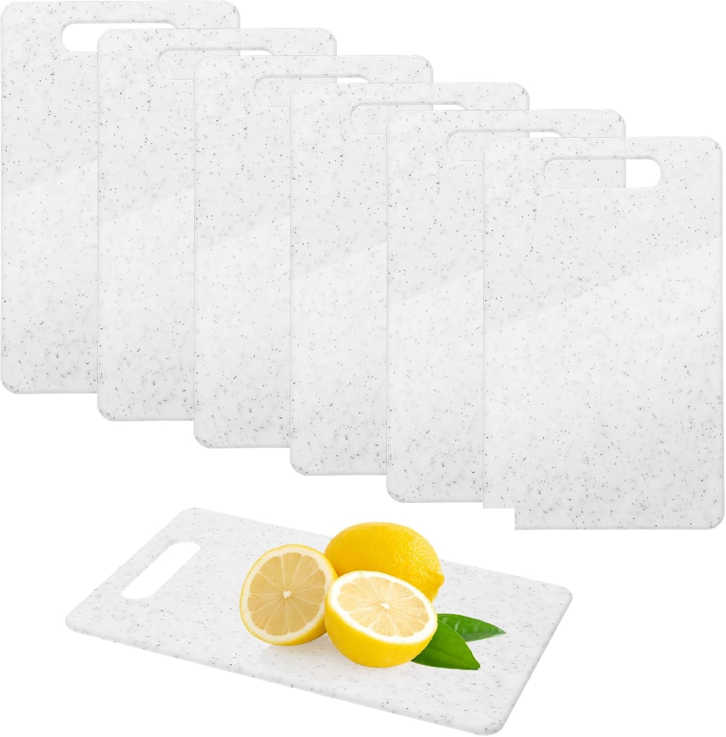 6 Pcs Small Cutting Board for Kitchen Mini Plastic Cutting Board Set Bar Dishwasher Safe Granite Color Food for Camping Food Fruits Prep Vegetables Easy Grip