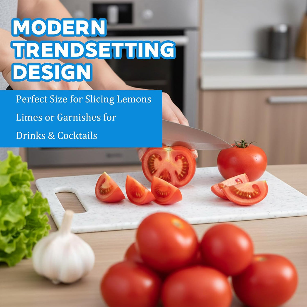 6 Pcs Small Cutting Board for Kitchen Mini Plastic Cutting Board Set Bar Dishwasher Safe Granite Color Food for Camping Food Fruits Prep Vegetables Easy Grip