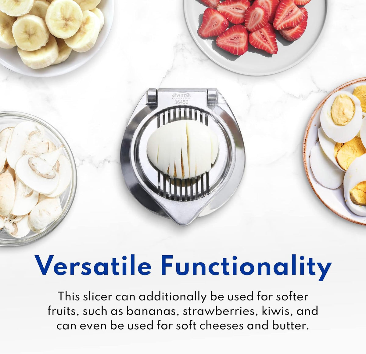 Commercial Grade Aluminum Egg Slicer, Mushroom Slicer with Stainless Steel Wire (Hand Wash Only)
