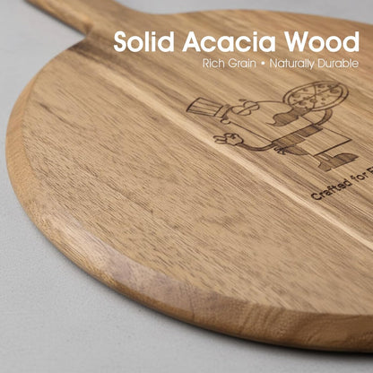 100% Acacia Wood Charcuterie Board Gift Set with 4 Cheese Knives | Natural Wood Grain, Smooth Polished Finish, Charcuterie & Cheese Board,Hosting & Everyday Serving,Premium Gift Box