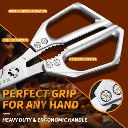 Huusk Kitchen Shears Set, Japanese Steel Kitchen Scissors for Food