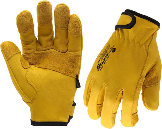 Pro Max ANSI A9 Cut Resistant Leather Work Gloves, PM3401, L
