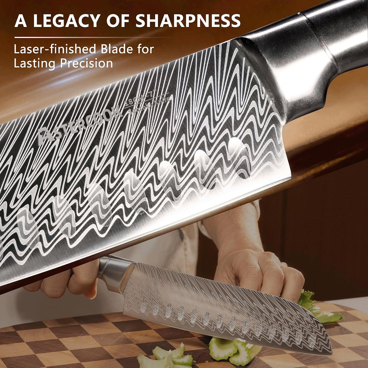 Knife Set, 15-Piece Kitchen Knife Set with Block, Built-in Knife Sharpener, German Stainless Steel Knife Block Set, Dishwasher Safe Kitchen Utensils Set