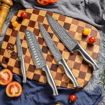 Knife Set, 15-Piece Kitchen Knife Set with Block, Built-in Knife Sharpener, German Stainless Steel Knife Block Set, Dishwasher Safe Kitchen Utensils Set