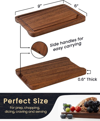 Walnut Wood Cutting Board with Juice Groove for Kitchen Countertop, Tick American Black-Walnut Wooden Chopping Board Charcuterie Board Butcher Block for Meat Vegetables, 16x10 inch