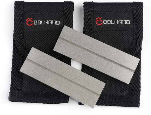Dual-Sided 3''x 1" Diamond Whetstone Sharpening Kit - Grit 320/800, 2 Packs with Durable Nylon Pouch for Easy Portability
