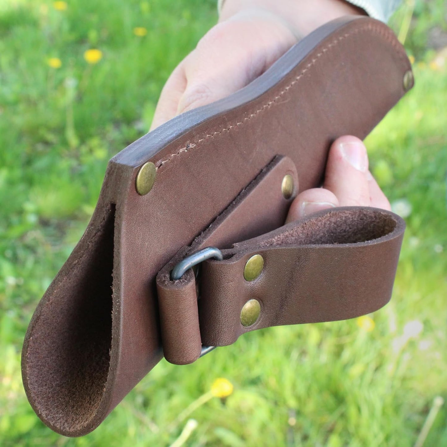Genuine Leather Belt Knife Sheath for Fixed Blade Knives with 6.5" 7" 8" Inch Blade, Brown Leather Knife Holster Sleeve for Belt, Hunting Camping Bushcraft Knives Sheath V792