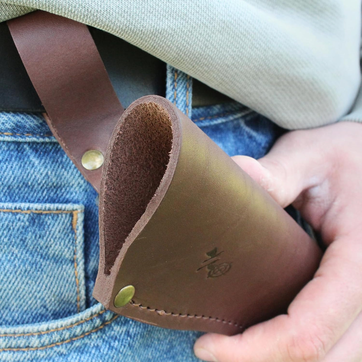 Genuine Leather Belt Knife Sheath for Fixed Blade Knives with 6.5" 7" 8" Inch Blade, Brown Leather Knife Holster Sleeve for Belt, Hunting Camping Bushcraft Knives Sheath V792
