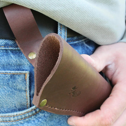 Genuine Leather Belt Knife Sheath for Fixed Blade Knives with 6.5" 7" 8" Inch Blade, Brown Leather Knife Holster Sleeve for Belt, Hunting Camping Bushcraft Knives Sheath V792