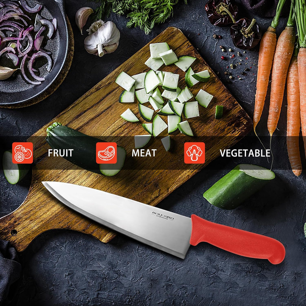 Chef Knife Set, 8 Inch Professional Kitchen Knife | High-Carbon Steel, Ultra-Sharp Blade, Comfortable Grip, Versatile for Meat/Veg, For Home & Pro Chefs.