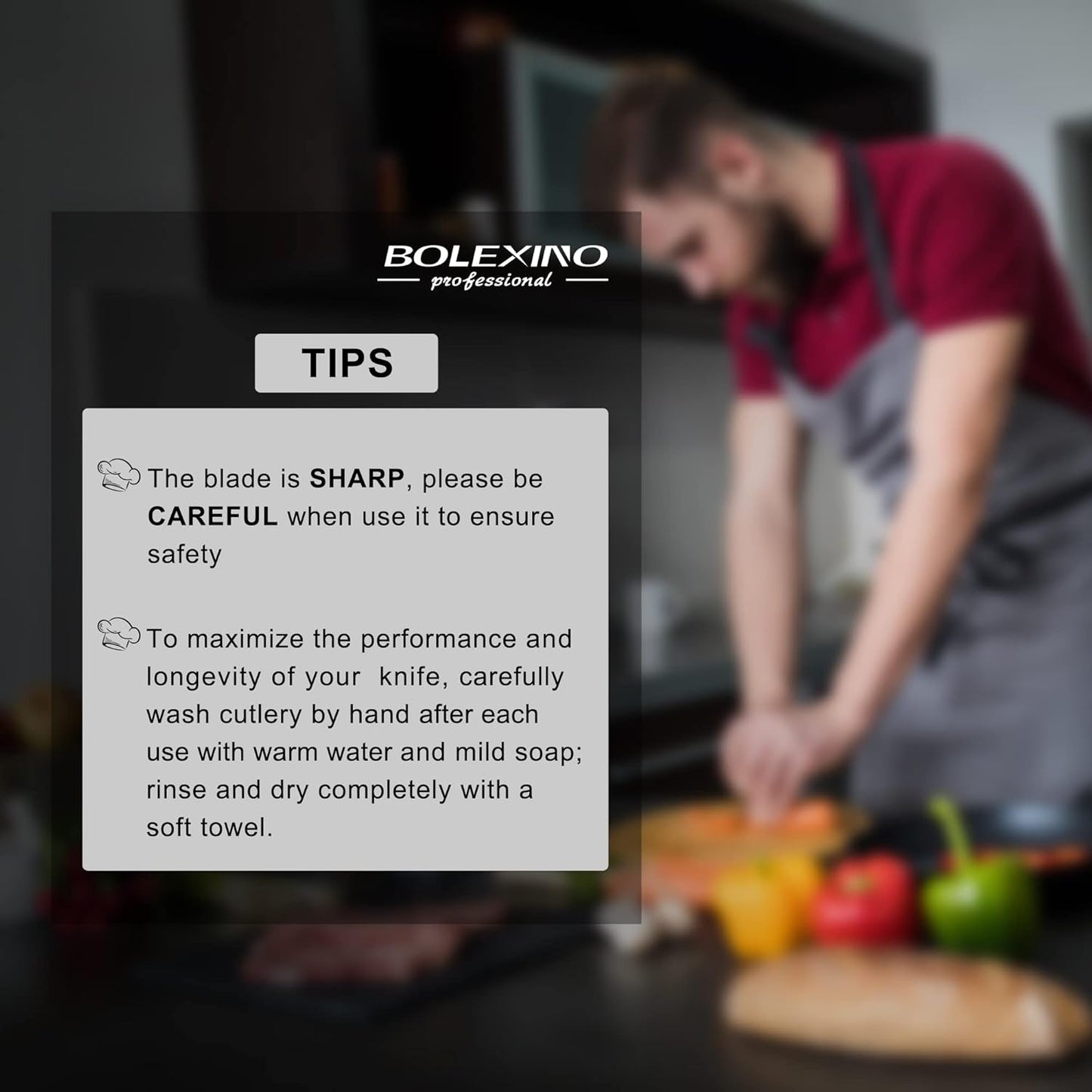 Chef Knife Set, 8 Inch Professional Kitchen Knife | High-Carbon Steel, Ultra-Sharp Blade, Comfortable Grip, Versatile for Meat/Veg, For Home & Pro Chefs.
