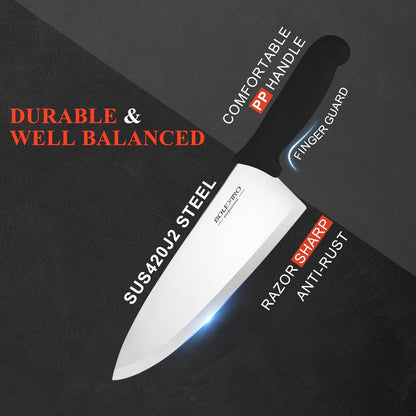 Chef Knife Set, 8 Inch Professional Kitchen Knife | High-Carbon Steel, Ultra-Sharp Blade, Comfortable Grip, Versatile for Meat/Veg, For Home & Pro Chefs.