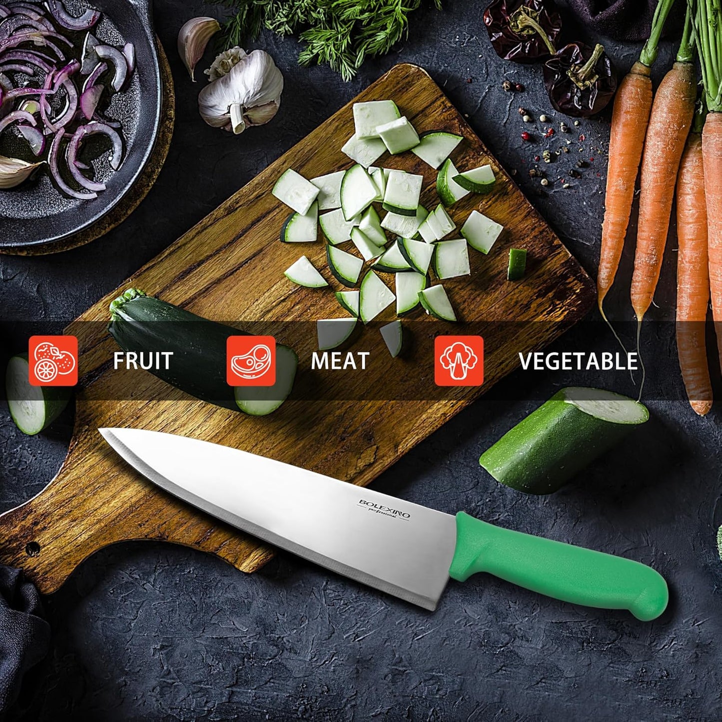 Chef Knife Set, 8 Inch Professional Kitchen Knife | High-Carbon Steel, Ultra-Sharp Blade, Comfortable Grip, Versatile for Meat/Veg, For Home & Pro Chefs.
