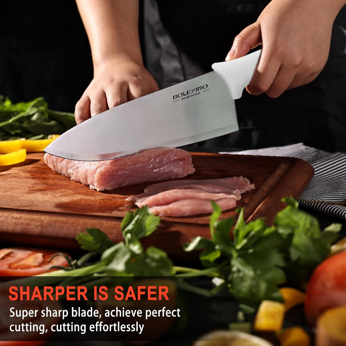 Chef Knife Set, 8 Inch Professional Kitchen Knife | High-Carbon Steel, Ultra-Sharp Blade, Comfortable Grip, Versatile for Meat/Veg, For Home & Pro Chefs.