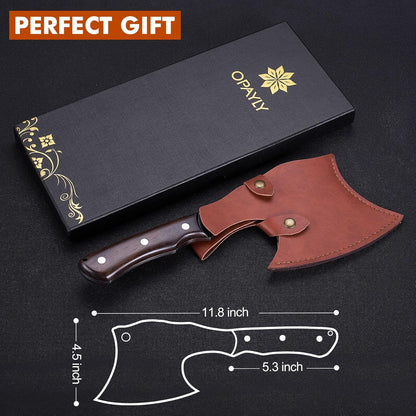 Heavy-Duty Bone Chopper Knife Hand Forged Meat Cutting with Cover Meat Bone Cleaver Knife High Carbon for Kitchen Outdoor Camping BBQ men gifts