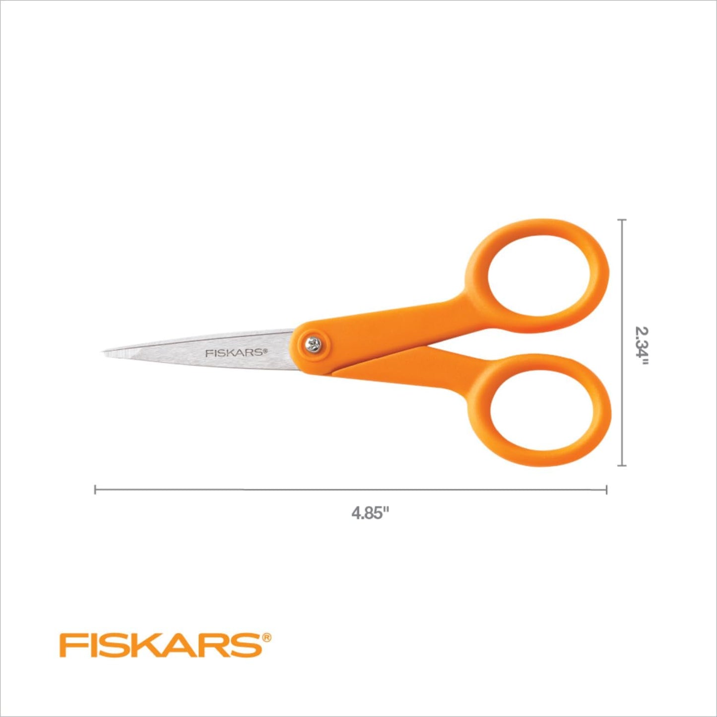 Premier No. 5 Micro-Tip Orange-Handled Fabric Scissors, Double Loop Handle, Sewing and Craft Scissors, Orange
