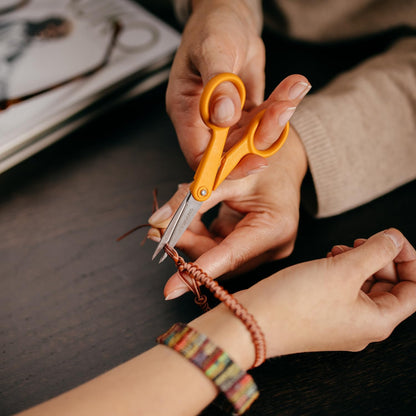 Premier No. 5 Micro-Tip Orange-Handled Fabric Scissors, Double Loop Handle, Sewing and Craft Scissors, Orange
