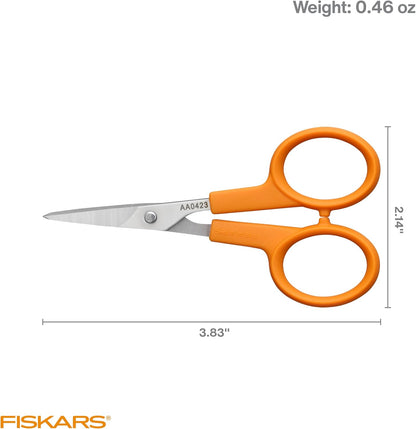Premier No. 5 Micro-Tip Orange-Handled Fabric Scissors, Double Loop Handle, Sewing and Craft Scissors, Orange