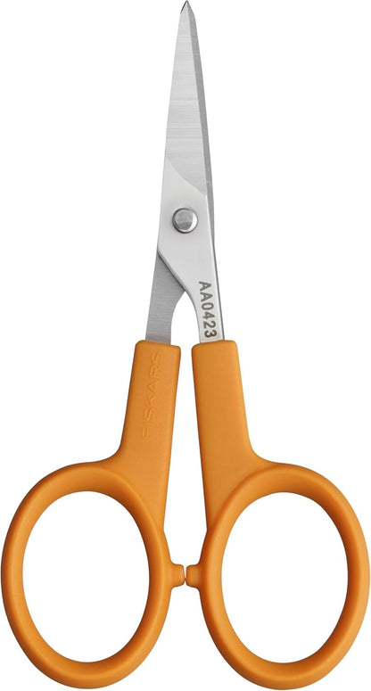 Premier No. 5 Micro-Tip Orange-Handled Fabric Scissors, Double Loop Handle, Sewing and Craft Scissors, Orange