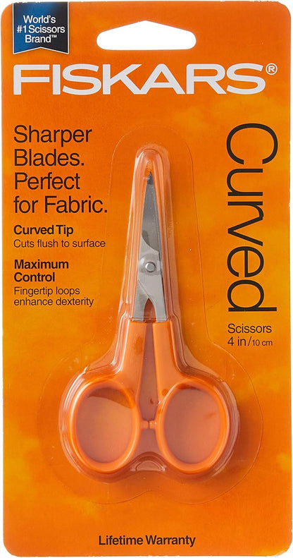 Premier No. 5 Micro-Tip Orange-Handled Fabric Scissors, Double Loop Handle, Sewing and Craft Scissors, Orange