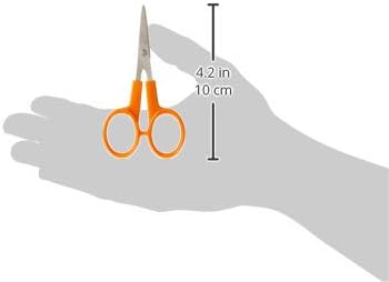 Premier No. 5 Micro-Tip Orange-Handled Fabric Scissors, Double Loop Handle, Sewing and Craft Scissors, Orange
