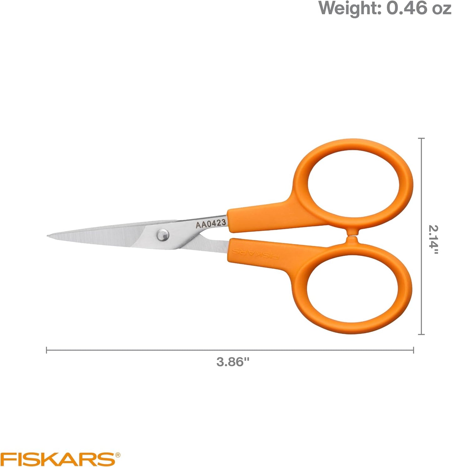Premier No. 5 Micro-Tip Orange-Handled Fabric Scissors, Double Loop Handle, Sewing and Craft Scissors, Orange