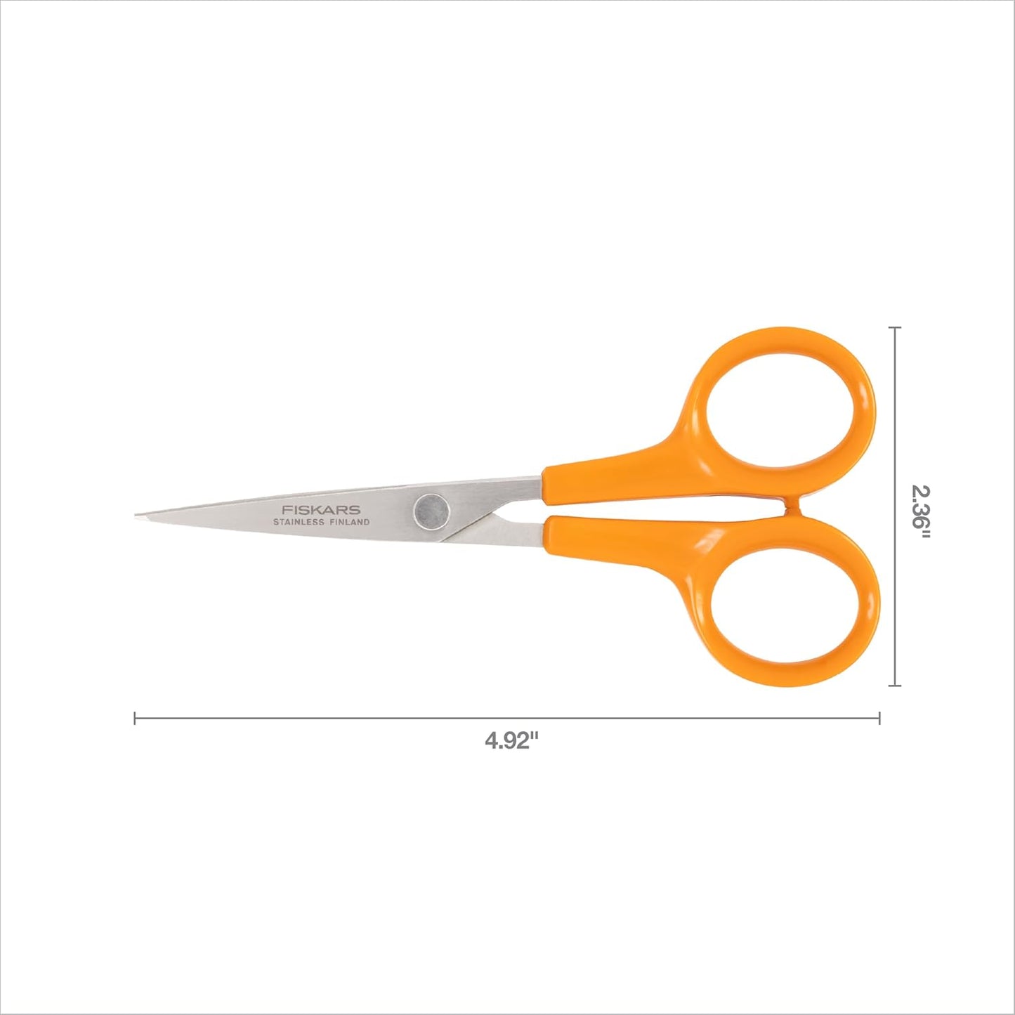 Premier No. 5 Micro-Tip Orange-Handled Fabric Scissors, Double Loop Handle, Sewing and Craft Scissors, Orange