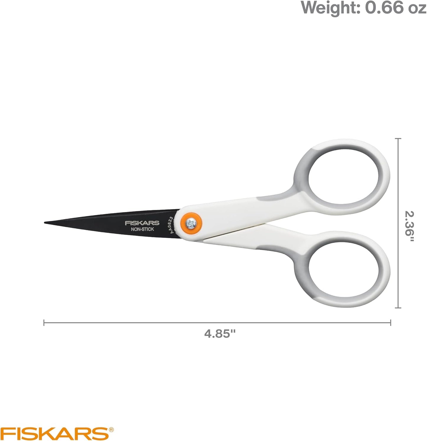 Premier No. 5 Micro-Tip Orange-Handled Fabric Scissors, Double Loop Handle, Sewing and Craft Scissors, Orange