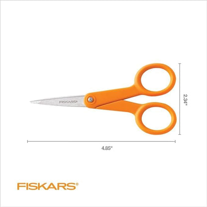 Premier No. 5 Micro-Tip Orange-Handled Fabric Scissors, Double Loop Handle, Sewing and Craft Scissors, Orange