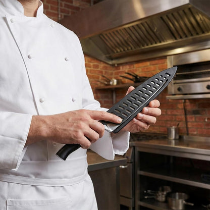 8pcs Kitchen Safety Knife Covers Knife Sheath Universal Knives Guards Set Sleeves Blade Protector Black Knives Sheath for Paring Utility Bread Carving Chef 8" 7" 6.5" 5.5" 5.3" 3.5"