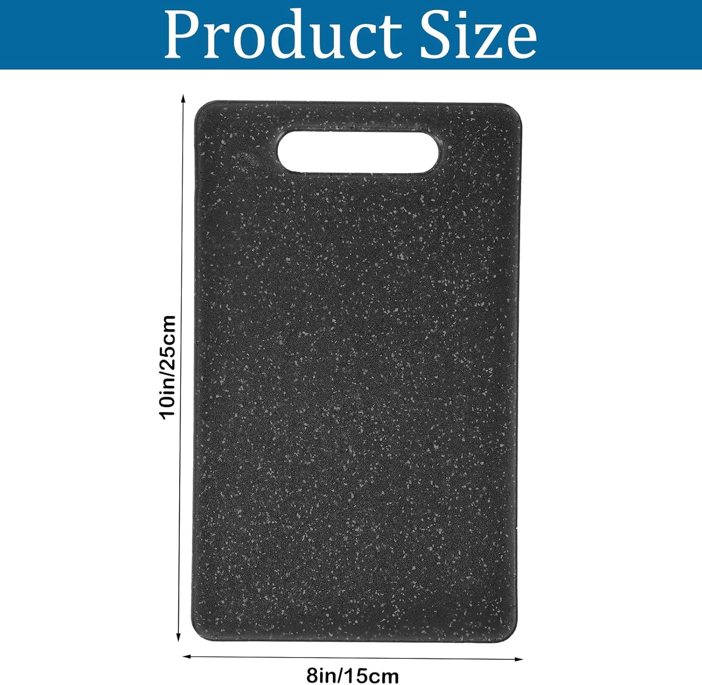 6 Pcs Small Cutting Board for Kitchen, 6" x 10", Plastic Cutting Boards Set with Easy Grip Handle Mini Cutting Board Mat Set, Dishwasher Safe, Cutting Mat Pad for Food Fruits Prep (Black)