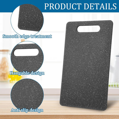 6 Pcs Small Cutting Board for Kitchen, 6" x 10", Plastic Cutting Boards Set with Easy Grip Handle Mini Cutting Board Mat Set, Dishwasher Safe, Cutting Mat Pad for Food Fruits Prep (Black)