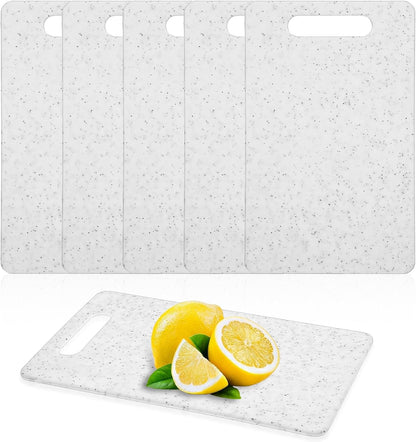 6 Pcs Small Cutting Board for Kitchen, 6" x 10", Plastic Cutting Boards Set with Easy Grip Handle Mini Cutting Board Mat Set, Dishwasher Safe, Cutting Mat Pad for Food Fruits Prep (Black)