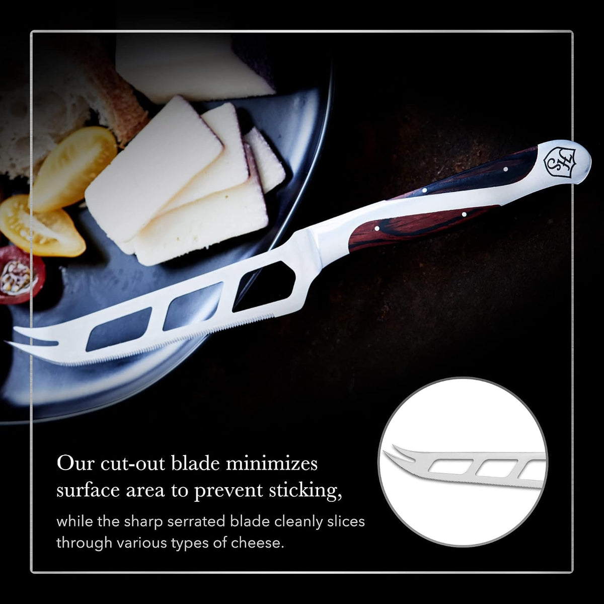 5" Cheese and Tomato Knife | Durable Pakkawood Handle | Perfect for Cutting, Slicing, and Serving