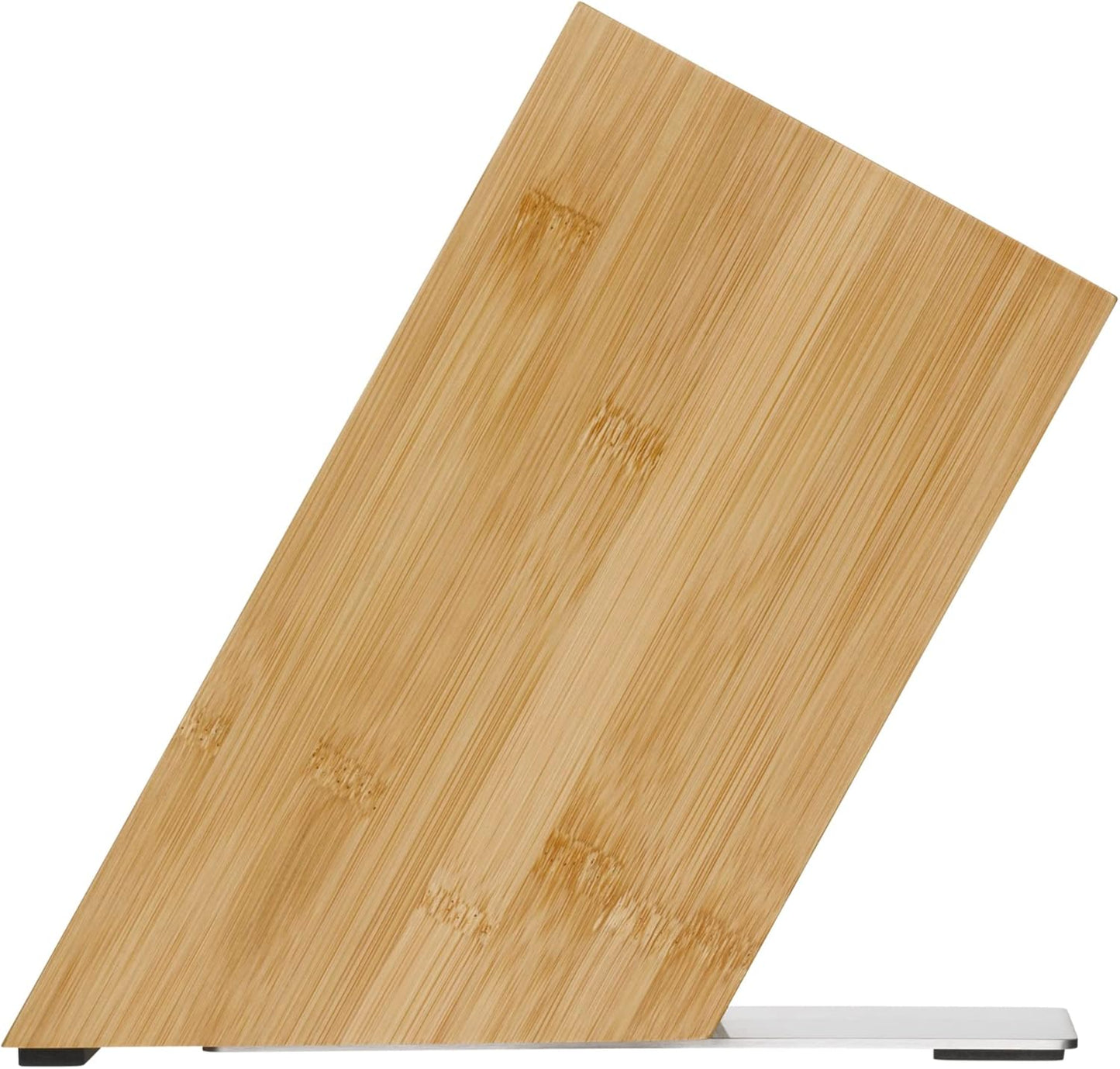 Knife Block Empty without Knife Flextec Insert, Bamboo Light, Bamboo Wood, High Performance Plastic, Suitable for up to 15 Kitchen Knives, Cromargan Stainless Steel