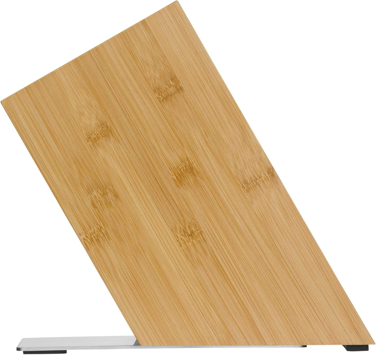 Knife Block Empty without Knife Flextec Insert, Bamboo Light, Bamboo Wood, High Performance Plastic, Suitable for up to 15 Kitchen Knives, Cromargan Stainless Steel