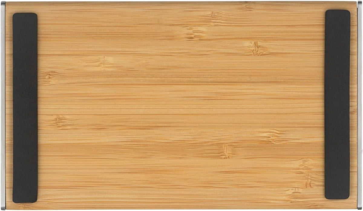 Knife Block Empty without Knife Flextec Insert, Bamboo Light, Bamboo Wood, High Performance Plastic, Suitable for up to 15 Kitchen Knives, Cromargan Stainless Steel