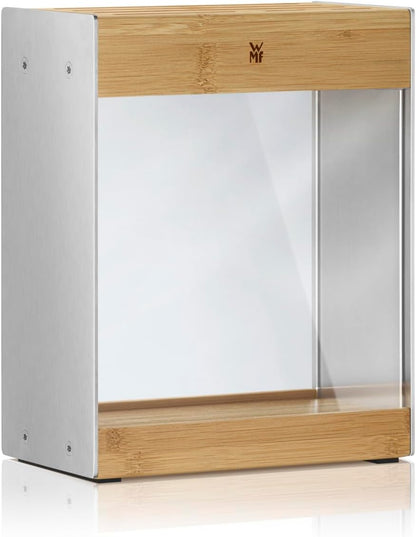 Knife Block Empty without Knife Flextec Insert, Bamboo Light, Bamboo Wood, High Performance Plastic, Suitable for up to 15 Kitchen Knives, Cromargan Stainless Steel